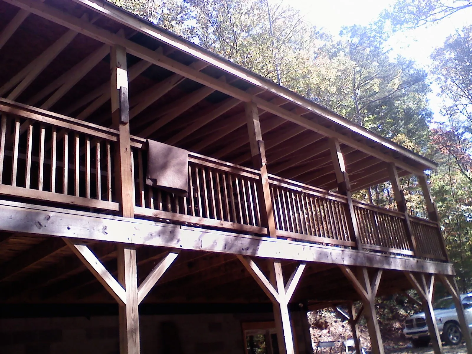 Timber framing under a new elevated porch and deck — Roof Leak Repair in Mcadoo by Roofing Brothers